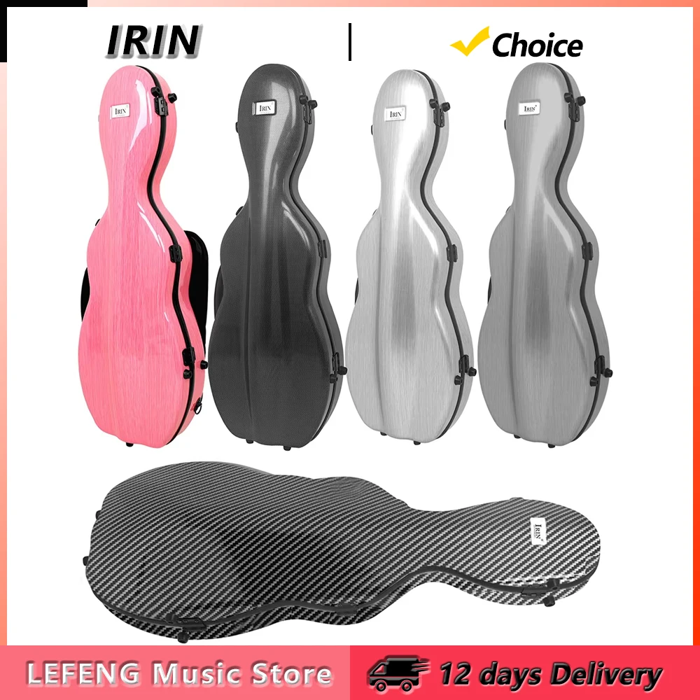 IRIN 4/4 Violin Case Carbon Fibre Violin Box with Hygrometer Lightweight Double Shoulder Strap Bag Backpack Violin Accessories