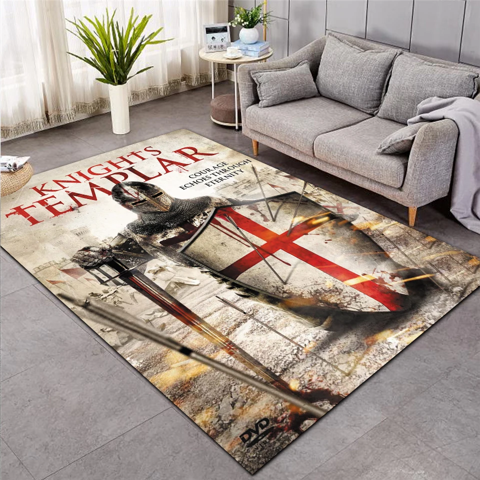 Knights Templar  cavalier Carpet Soft Flannel 3D Print Rug Parlor Mat Area Rug Anti-slip Large Carpet Rug Living Room Decor 011