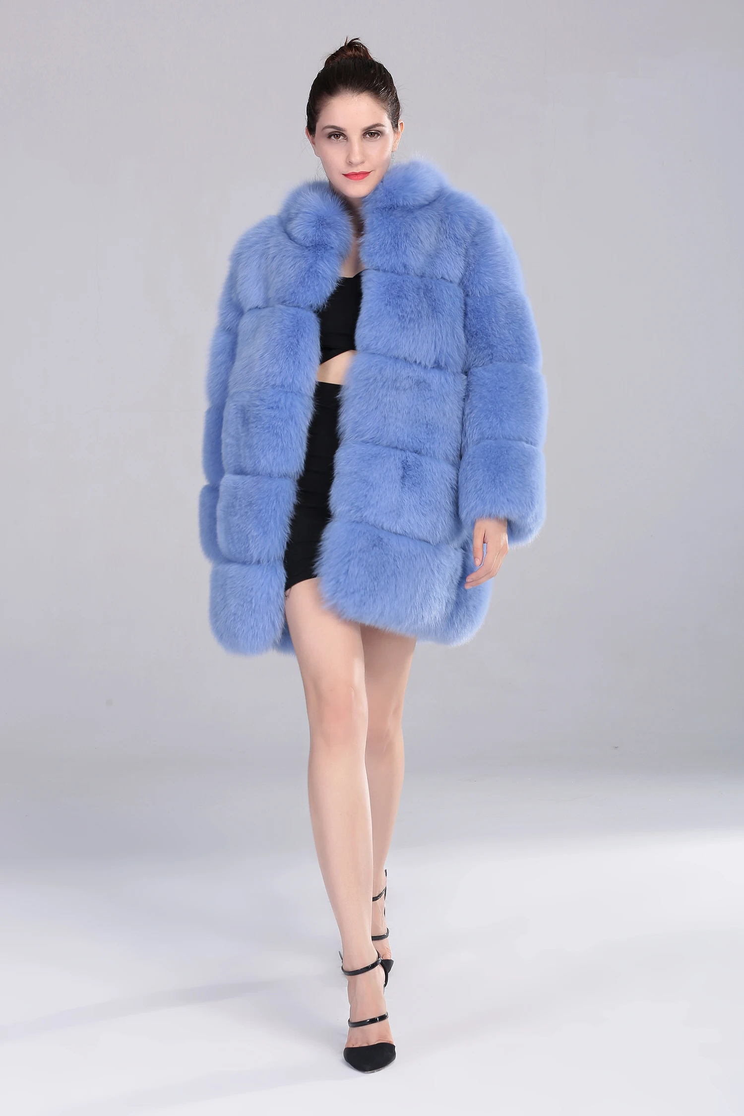 

new style real fur coat 100% fox fur jacket female winter warm fox fur coat