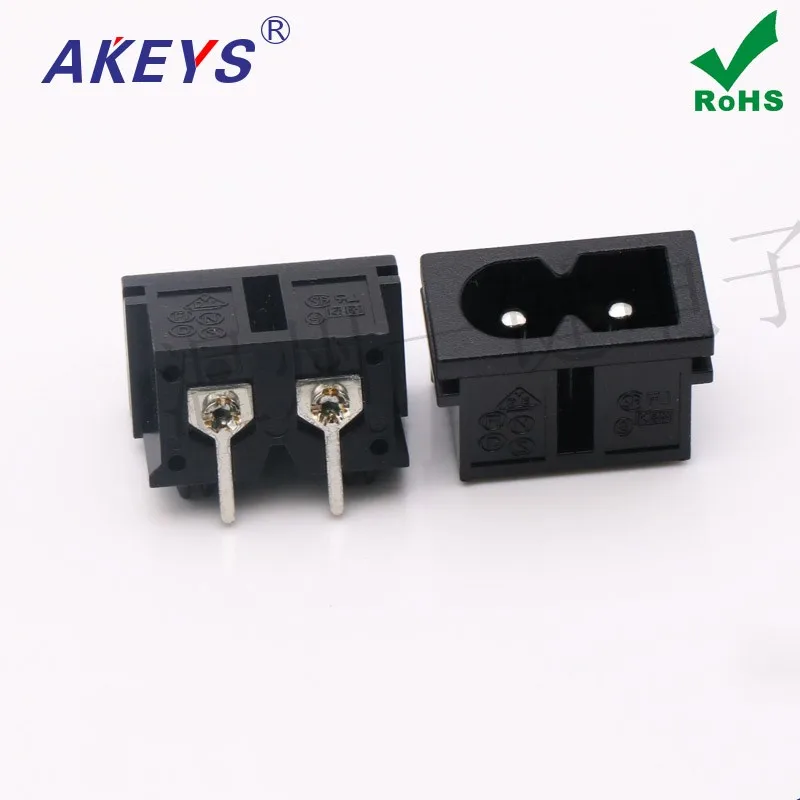 10 PCS AC-019A-D power outlet high-quality mother seat 90 degrees 8-character socket 10A250V plum socket