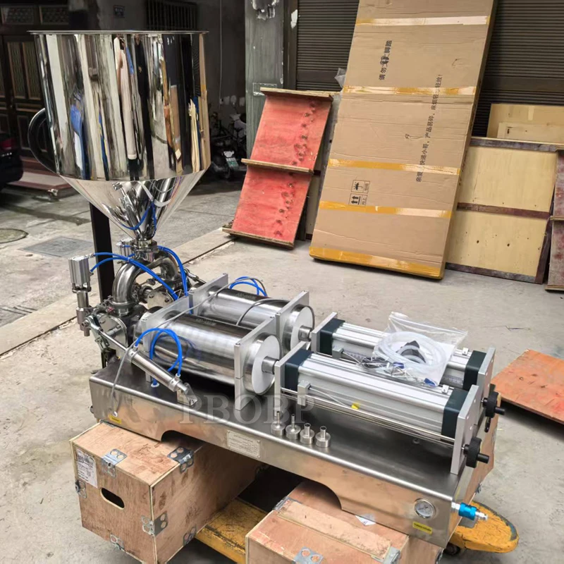 

PBOBP Low Price Double Head Piston Pneumatic Filling Machine Hand Cream Honey Cream Jam Filling Machine