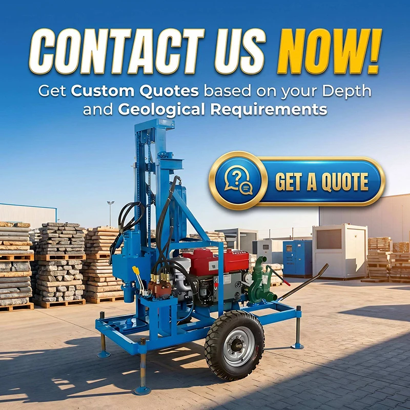 Portable Water Well Drilling Rig 100m Diesel Driven Borehole Drill Equipment for Backyard Domestic Water Well Drilling