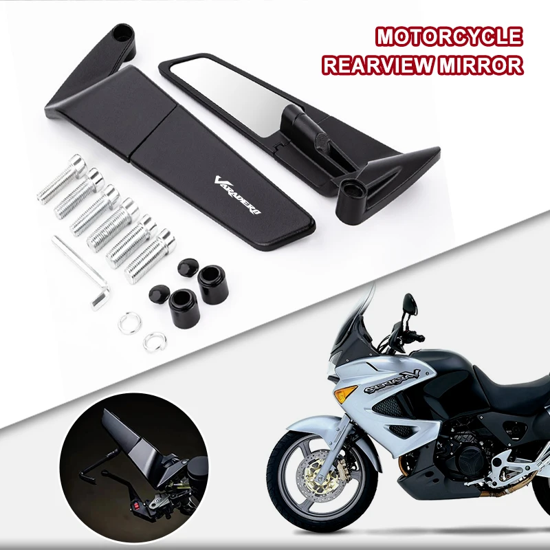 CNC Motorcycle Mirror Wind Wing side Rearview Reversing mirror For Honda Varadero XL1000 Varadero1000 125 Accessories