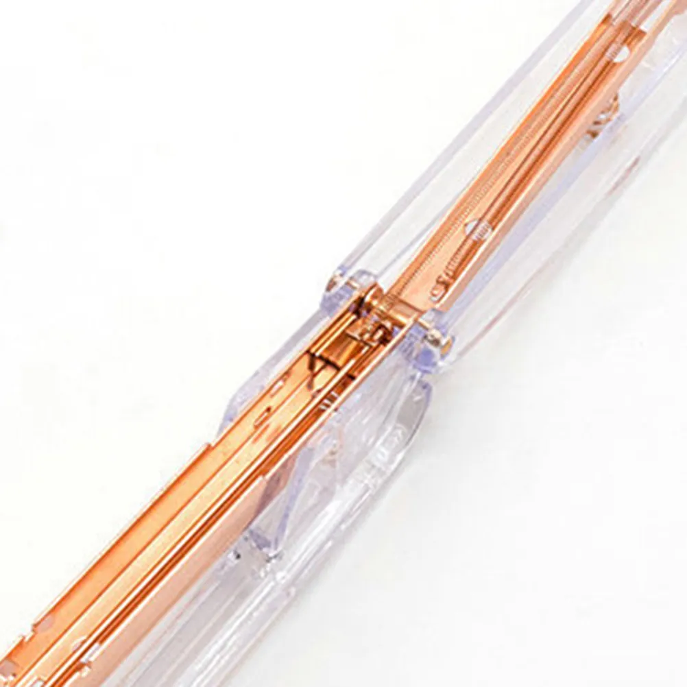 Rose Gold Transparent Stapler Smooth Shiny Desktop Stapler for Office School Home Portable Stationery