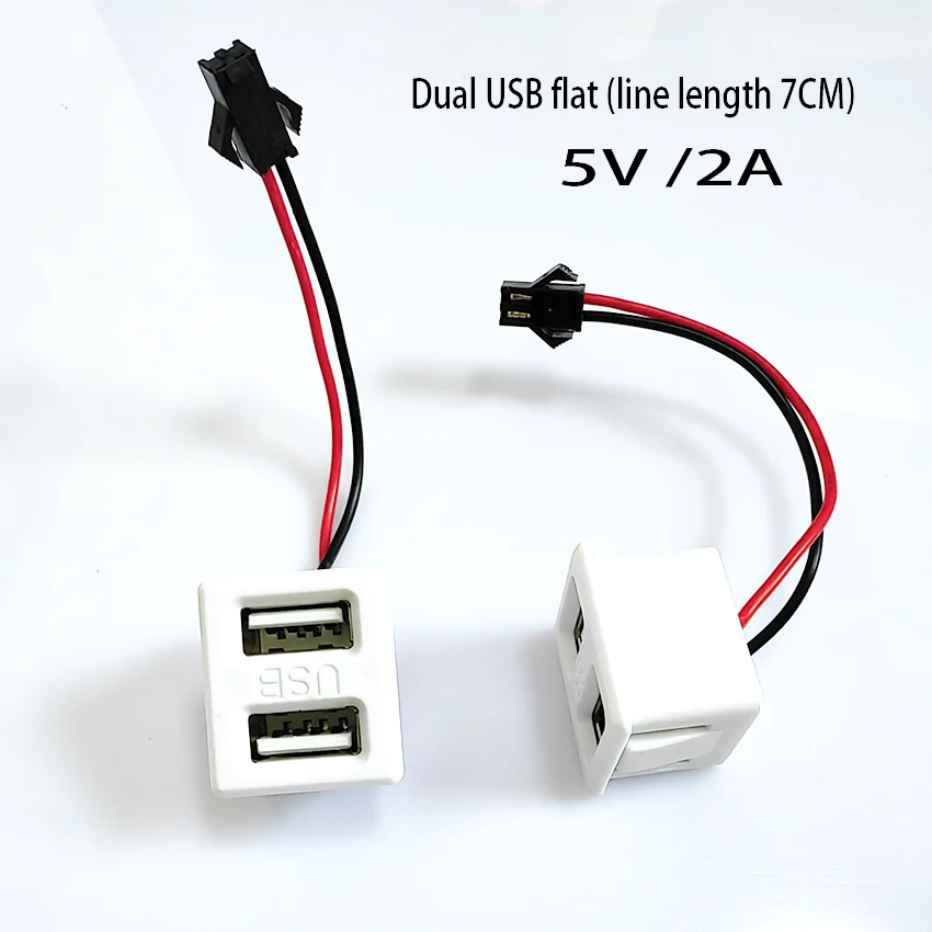 1Pcs Double layer USB female base type-c socket a female USB lamp charging socket power socket with cable connector