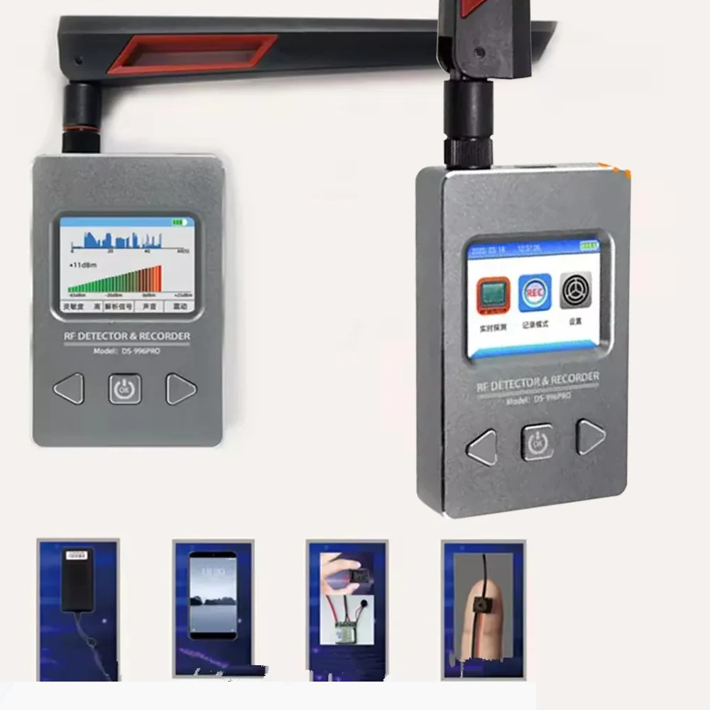 كاشف جاسوس لتحديد المواقع المقتفي مسجل تشغيل 10Mhz-6Gh المغناطيسي موجة كشف الإشارة تسجيل 2G 3G 4G كاشف تحليل الكشف