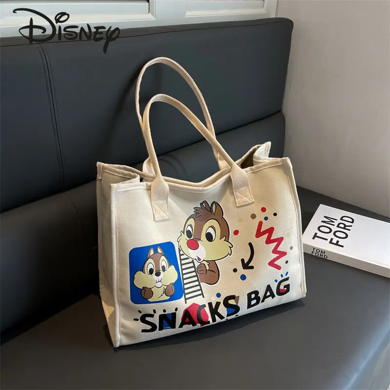 Disney 2023 Nieuwe Damestas Mode Hoge Kwaliteit F Dameshandtas Cartoon Casual Canvas Grote Capaciteit Winkelschoudertas