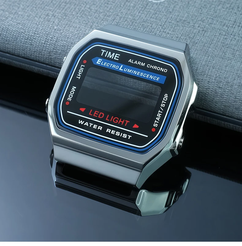 A168 Upgrade Edelstahlgehäuse Lünette Mod Kit für Casio 3298 A168WA Uhr Hochwertiges Uhrenzubehör aus massivem Metallgehäuse und Armband – Detail 10