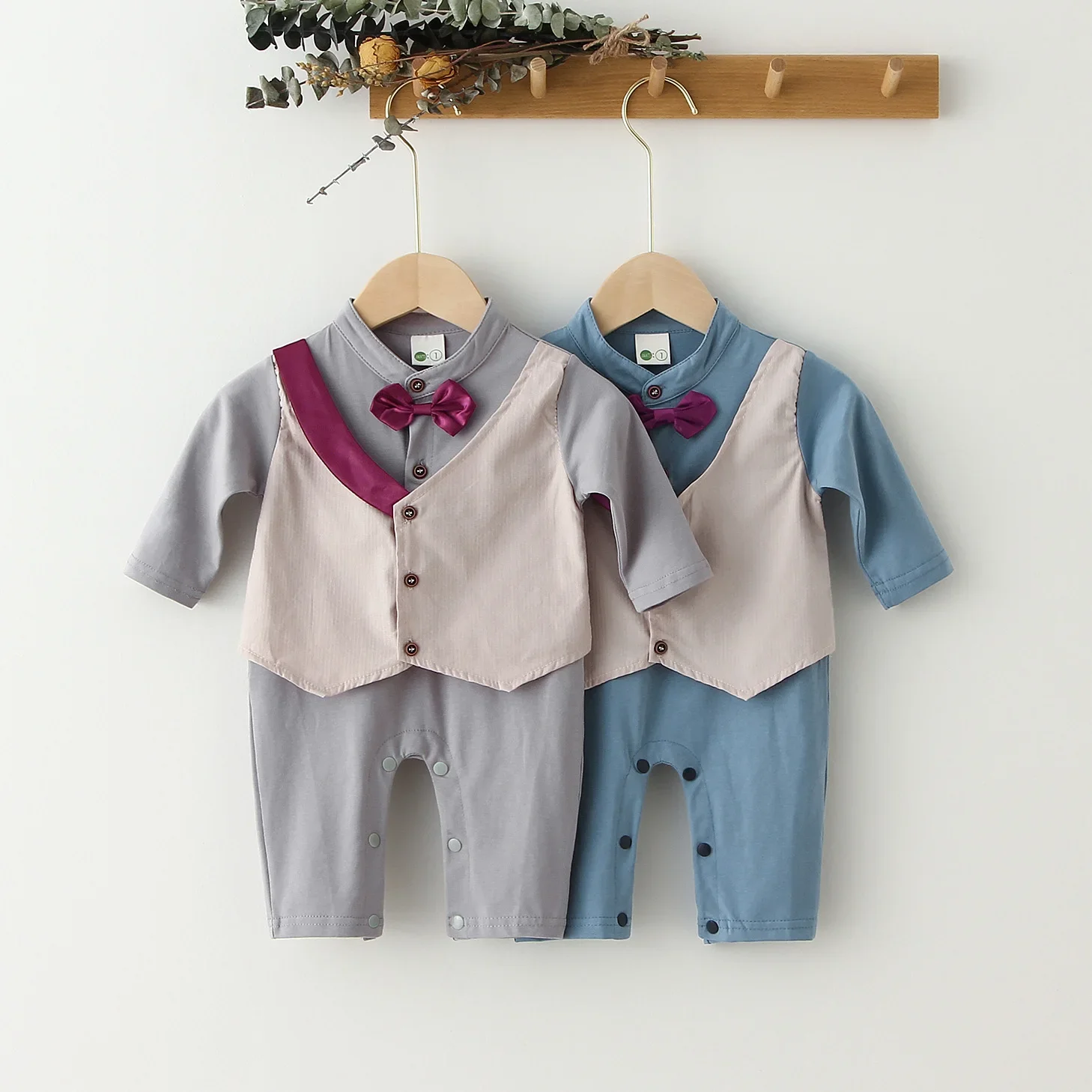 

Baby Boy Birthday Party Clothes Newborn Baby Rompers Long Sleeves Baby Boy Clothing For 0-2 Yrs