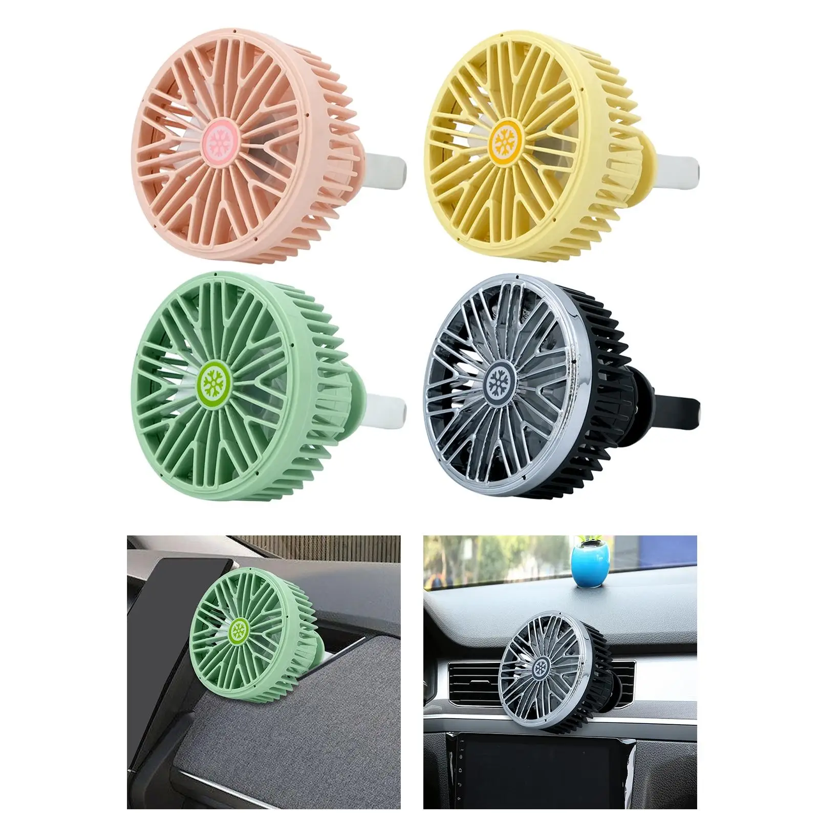 Automobile Car Air Vent Fan USB 360 Rotation, Durable Firmly Installed 3 Speeds