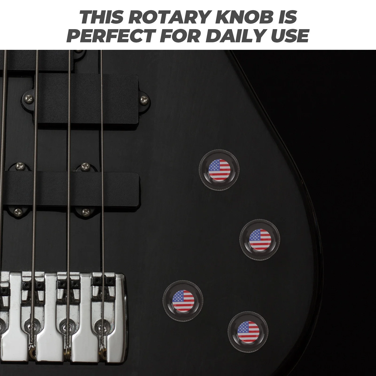 

3Pcs Electric Guitar Volume Tone Control Knobs Nation Flag Pattern Alloy Durable Guitar Parts Control Knobs Caps