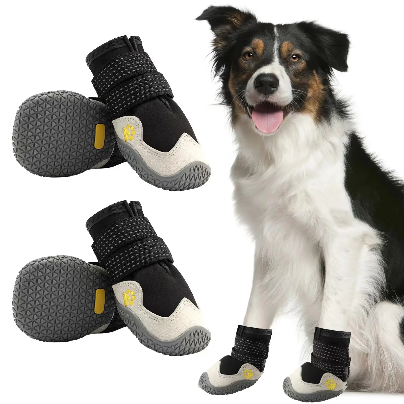

Dog Shoes for Large Size Dogs Waterproof Medium Large Dog Boots for Hot Pavement Winter Snow Hiking Breathable Elastic