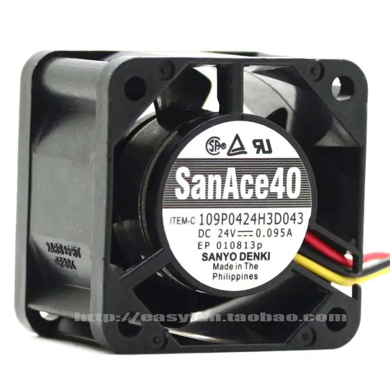 109P0424H3D043  SANYO 24V 0.095A 4028 Three Wire Inverter Fan 40x40x28mm Cooling Fan Cooler