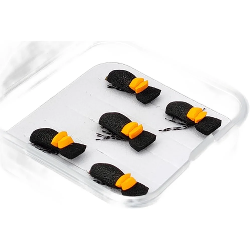 5 Foam Dry Lures for Trout and Bass with Floating Stability and Spiral Reflective Thread for Enhanced Detection