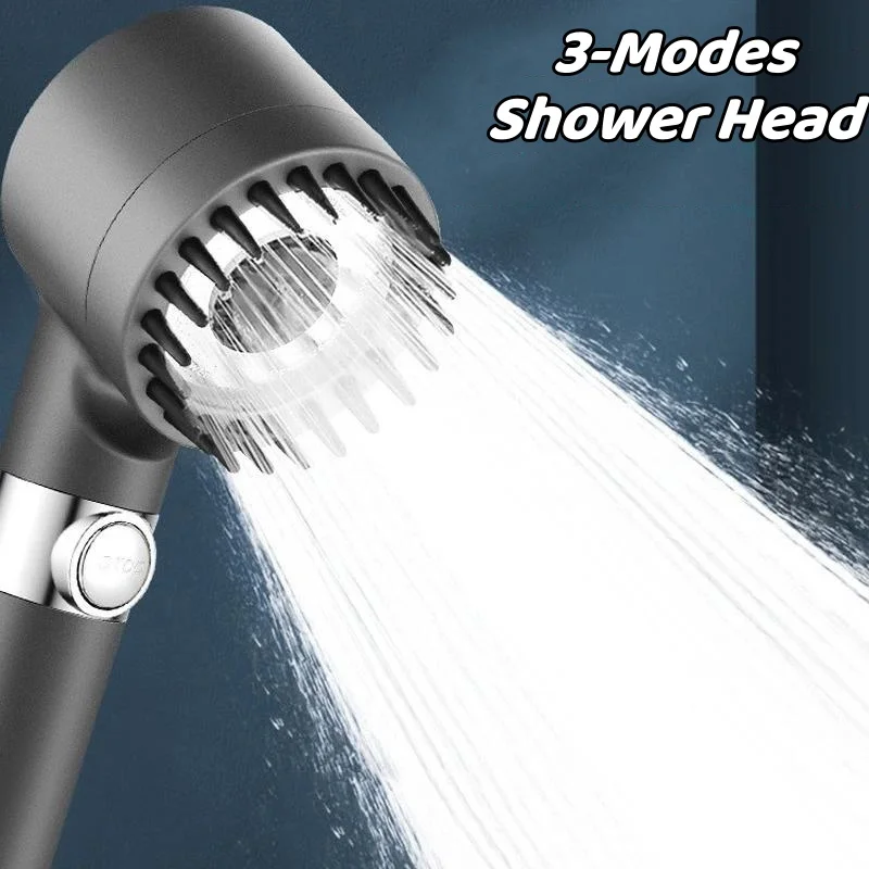 High Pressurized Filter Shower Head 3-mode Adjustable Spray With Massage Filter Rainfall Faucet  Tap Bath Set Bathroom Accessory