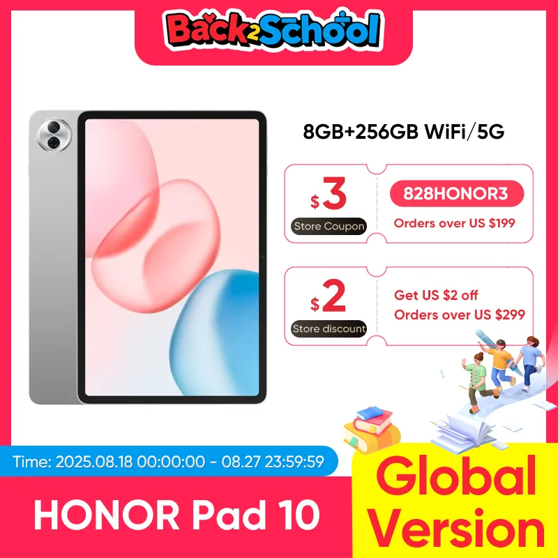 2025 New HONOR Pad 10 Global Version 12.1'' WIFI 2.5K HONOR Eye Comfort Display 10100mAh High Energy-dense Battery MagicOS 9.0