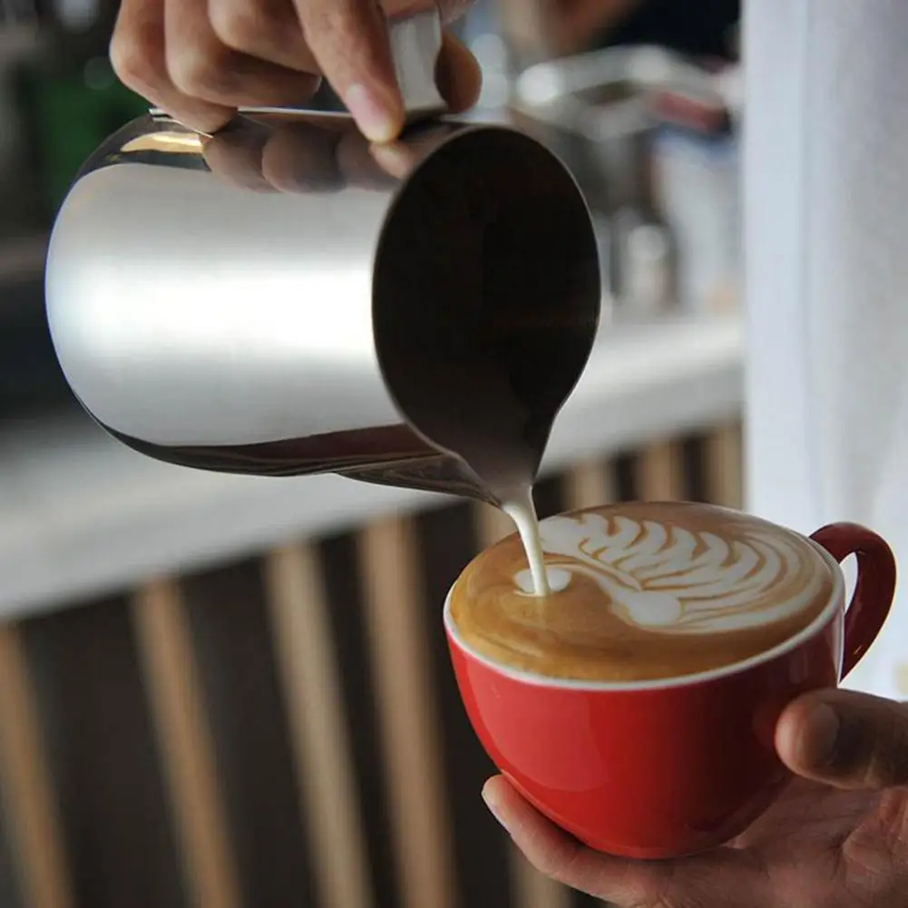350/600ml Milk Frothing Pitcher Coffee Latte Milk Frothing Jug Frother Pitcher Stainless Steel Espresso Barista Pitcher Milk Pot