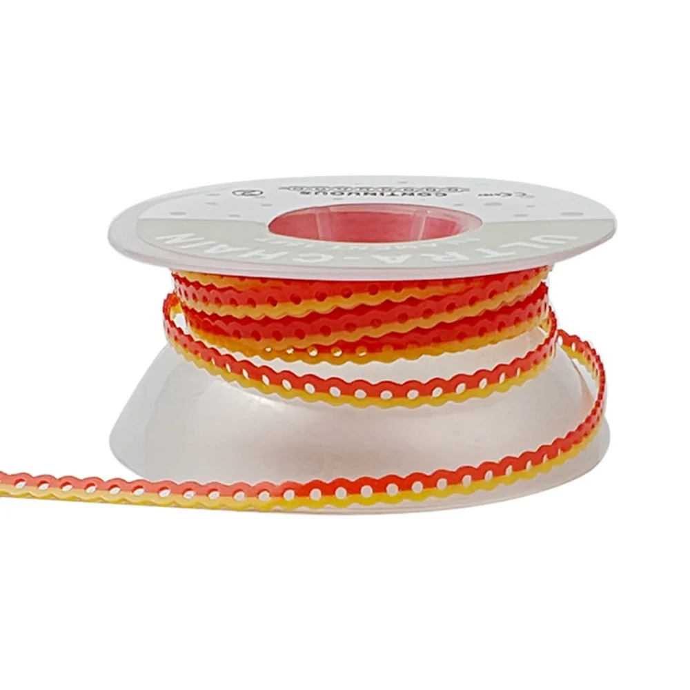1Roll 15 Feet Orthodontic Elastic Power Chain 4.5m Dentist Material Dental Ultra Power Chains Colorful Closed Rubber Bands
