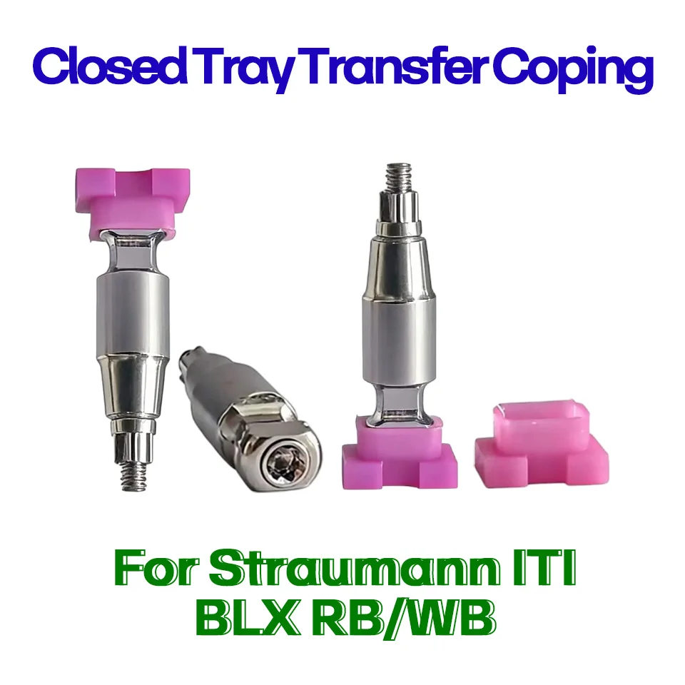 5Pcs Dental Implant Closed Tray Impression Transfer Coping Fit Straumann ITI BLX RB WB With Plastic Snap Caps Precision Tools