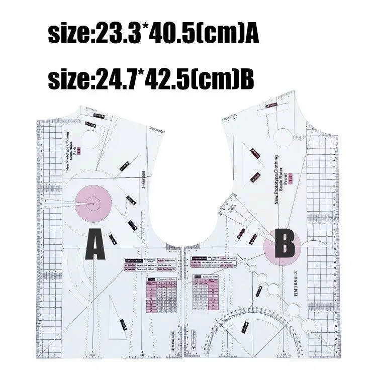 Fashion Design Ruler Cloth Design Female coat School Student & Small doll Cloth Drawing Templete Garment Prototype Rulers