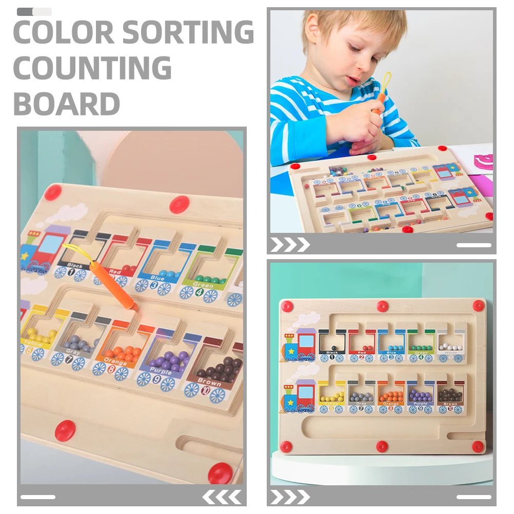 Número da placa de contagem de classificação de cores quebra-cabeças magnéticos para crianças combinando brinquedos de madeira
