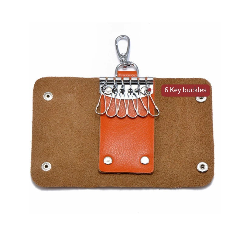 Porte-clé en cuir véritable pour hommes et femmes, pochette de rangement pour clés de voiture, portefeuille de femme de ménage, Mini sac à cartes, nouvelle collection