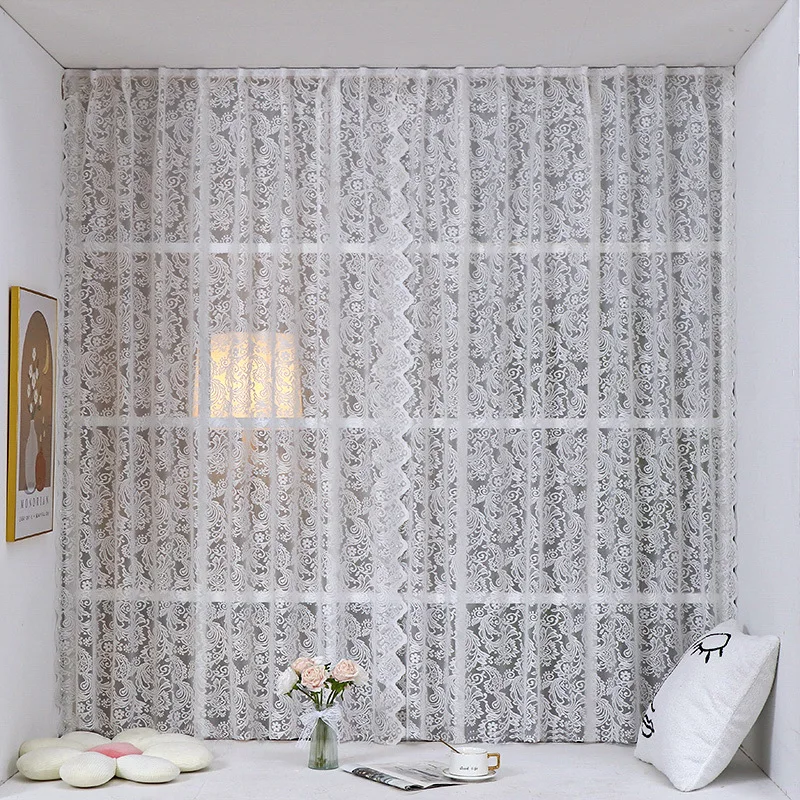 1 Piece Of Classic Lace Phoenix Tail Curtains, Three Colors Of Warp Knitted Window Screens, Suitable For Outdoor Decoration