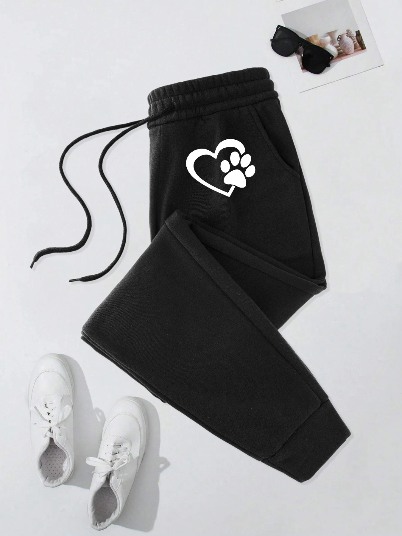 

Heart Shaped With Cat Claw Printed Mens Trousers Sport Fashion Joggers Pants Street Soft Sweatpants Men Autumn Comfy Clothing
