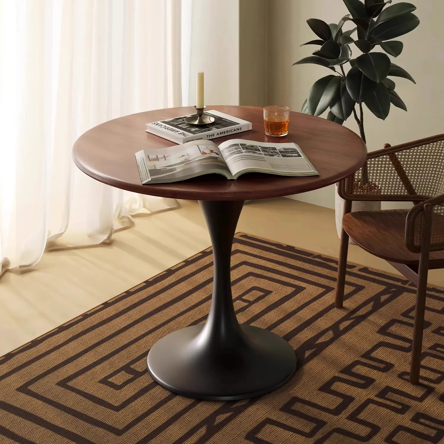 

Nordic tulip round table simple casual negotiation table cafe milk tea shop table