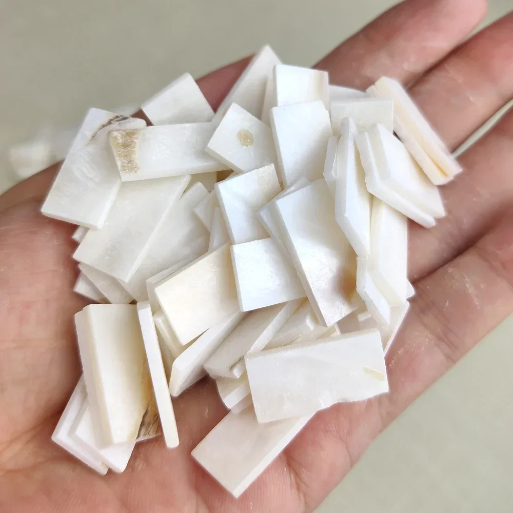 100pcs rectangle FanshapePure White Color  Shell Mother of pearl mosaic tile for Crafts DIY Decoration