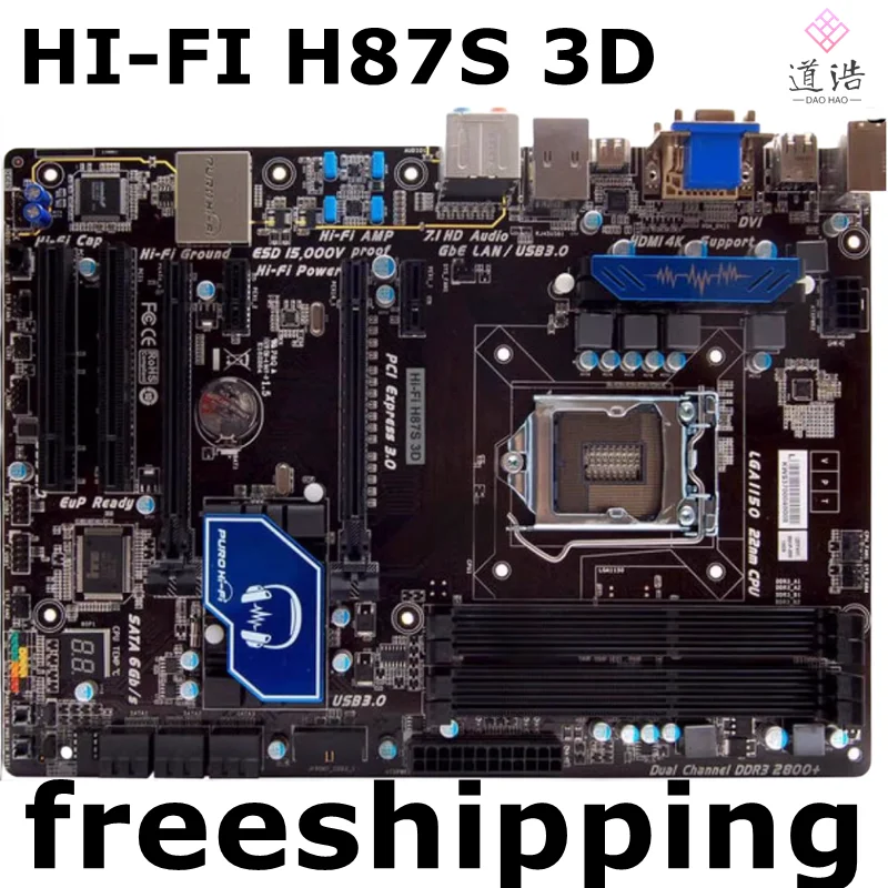 

For Biostar HI-FI H87S 3D Motherboard 32GB DVI VGA HDMI PCI-E3.0 LGA 1150 DDR3 ATX H87 Mainboard 100% Tested Fully Work