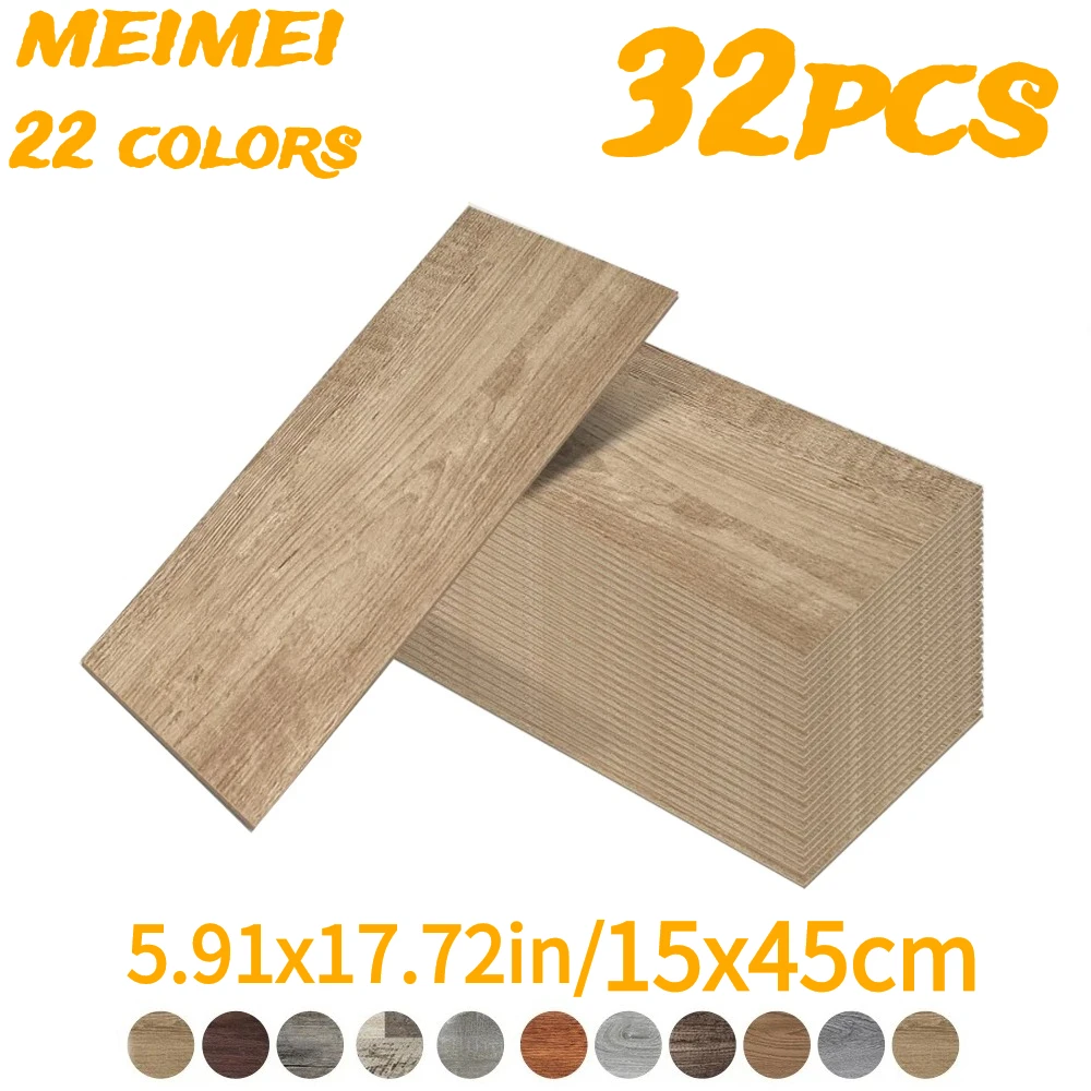 

Decorative Waterproof Self Adhesive Wall Sticker with Wood Grain Background Wall Bedroom Kitchen Floor Sticker