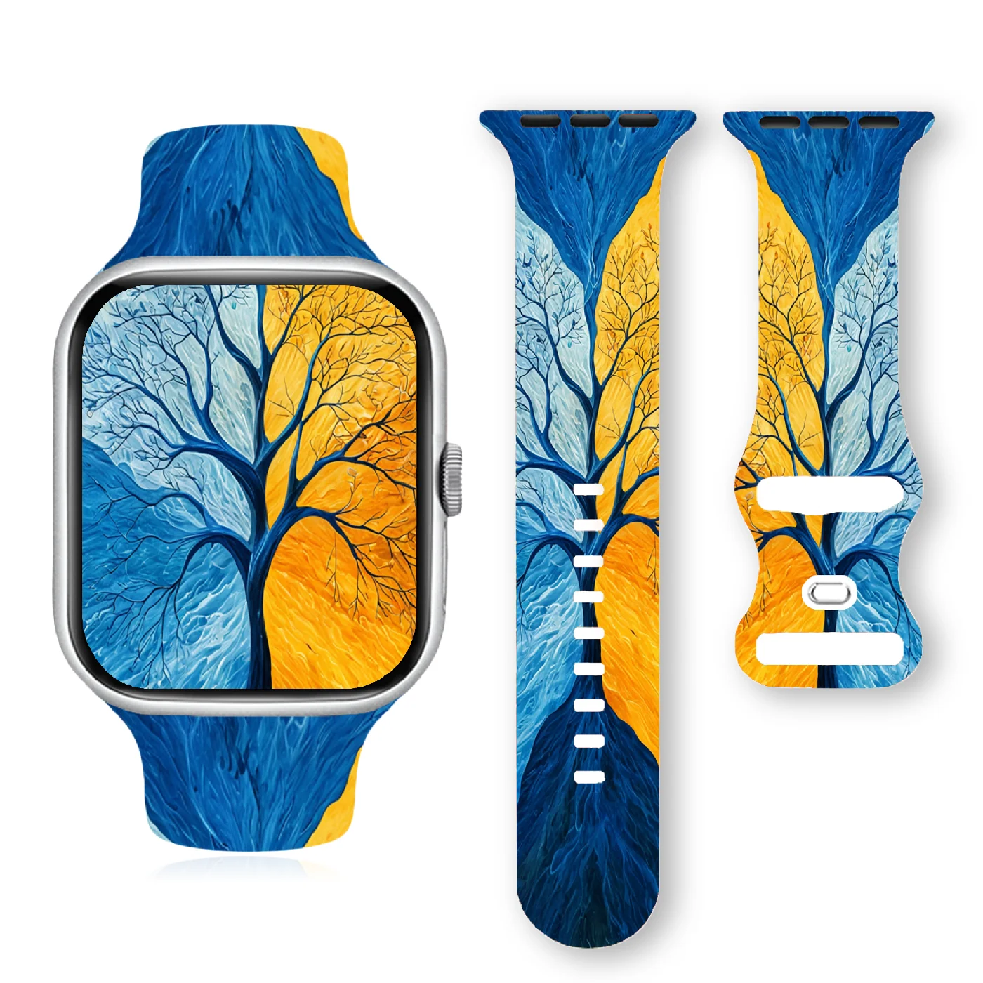 Rainbow Macaron Soft Silicone Band for Apple Watch 9 8 7 6 5 Ultra SE Size 38 40 41 42 44 45 49mm Strap Suitable for All iWatch