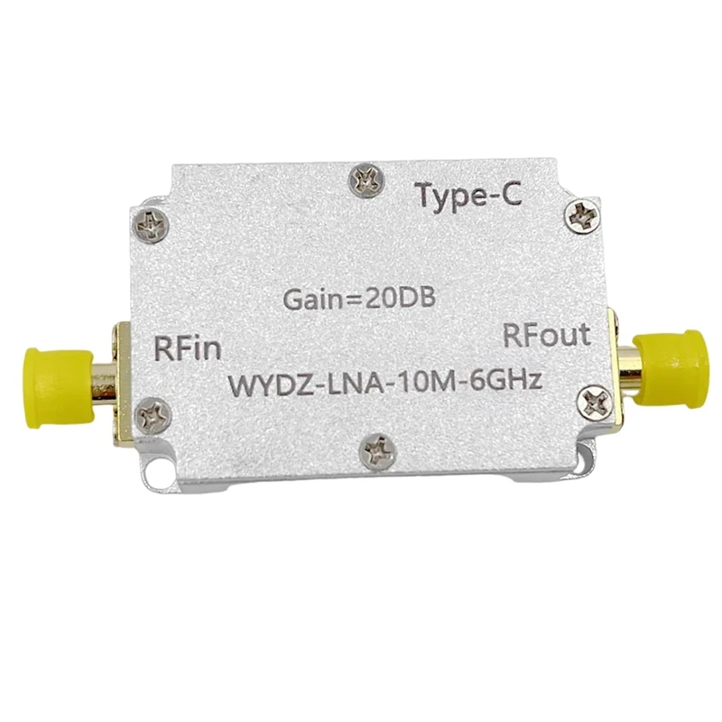 TYPE-C LAN High Flatness Amplifier 10Mhz-6Ghz Gain 20DB RF Signal AMP For HAM SDR Software Radio FM Radio Durable Easy Install