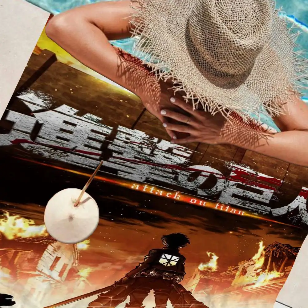 A-Attack On Titan Anime Big Microfiber Beach Towels Quick Dry Towel Sand Beach Towels Pool Towel For Travel Swim Pool Yoga