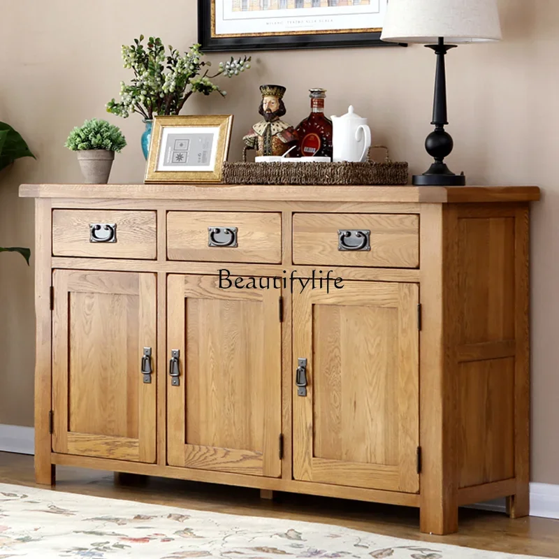 

yj5Nordic Oak Solid Wood Cabinet Console Tables Storage Wooden Cupboard