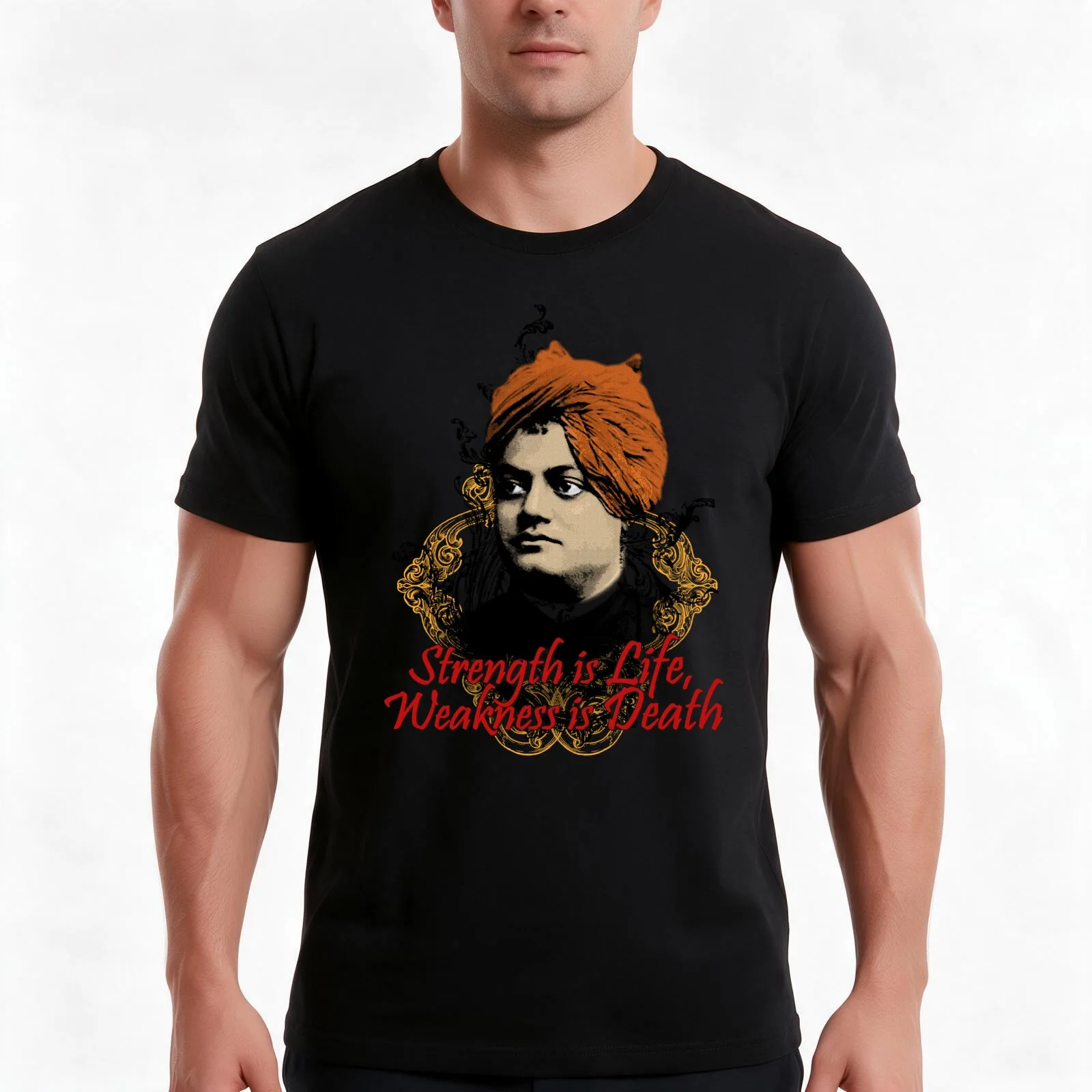 Indian Hindu Monk - Swami Vivekananda T-Shirt Summer Casual Cotton Tee Oversized Streetwear Tops Vintage Graphic Print