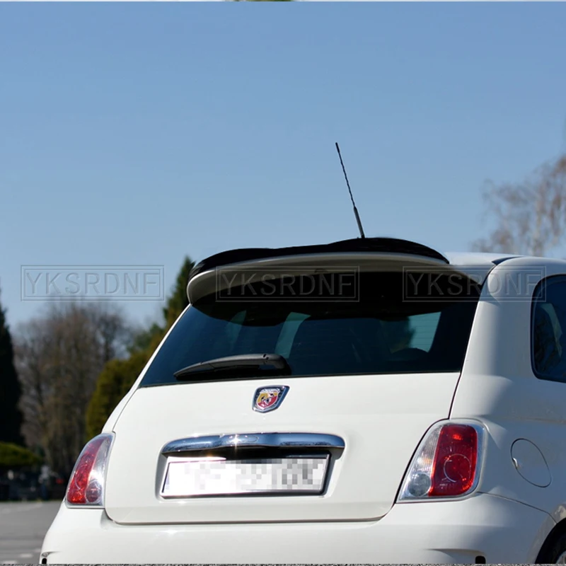 

REAR WING SPOILER For Fiat 500 Abarth MK1 2008 2009 2010 2011 2012 ABS Plastic Roof Wing Hatchback Spoiler Lip Exterior Parts