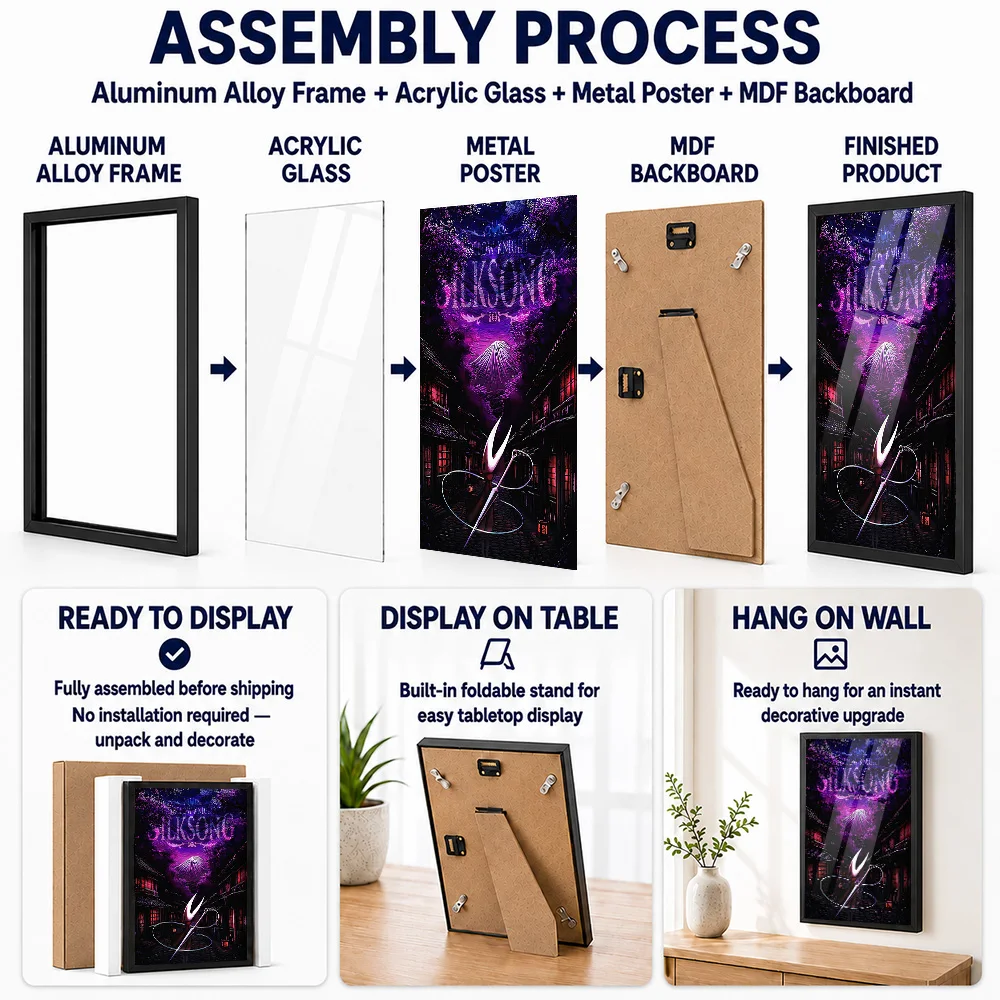 Hollow Knight Framed Metal Poster Personalized Atmospheric Indie Adventure Wall Art For Streaming Studio Player Collector Gift