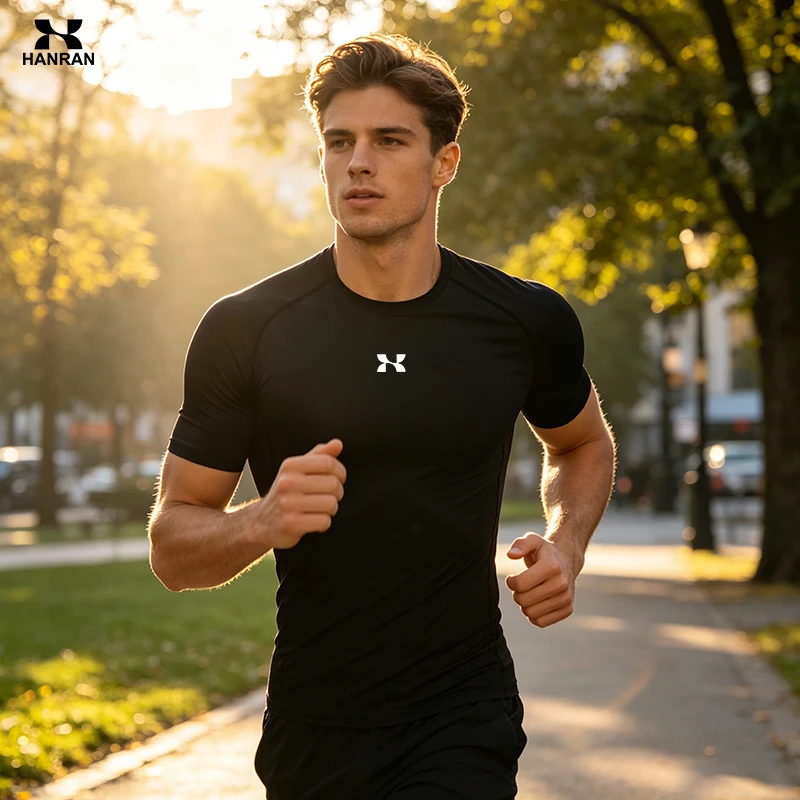 Men's T-shirt Men Running Sport T Shirt Men Compression Fitness Tops Tee Quick DryTight Training Gym Sport Running Shirts Jersey