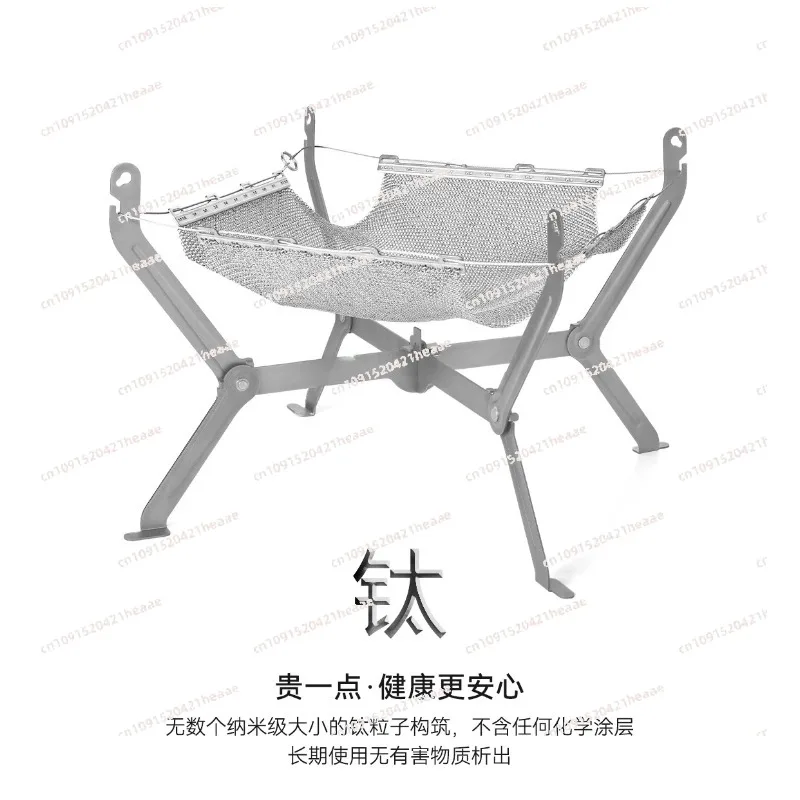 

Suitable for portable outdoor camping, fire pit wood stove burner travel picnic cooking, folding barbecue net