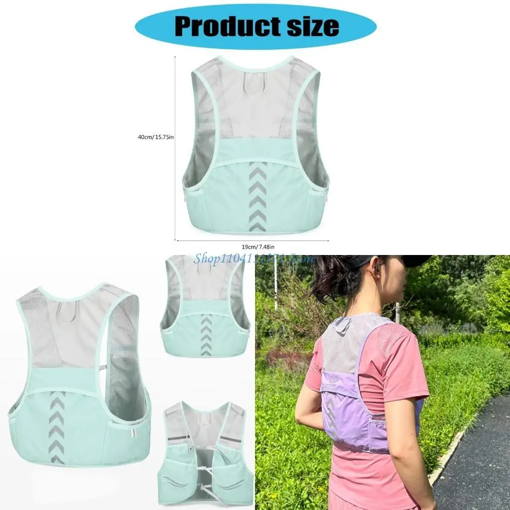 

P9FC Reflective Running Vest With Phone Holder Light Weight Running Backpacks Water Bladder Pack for Men Women Cycling