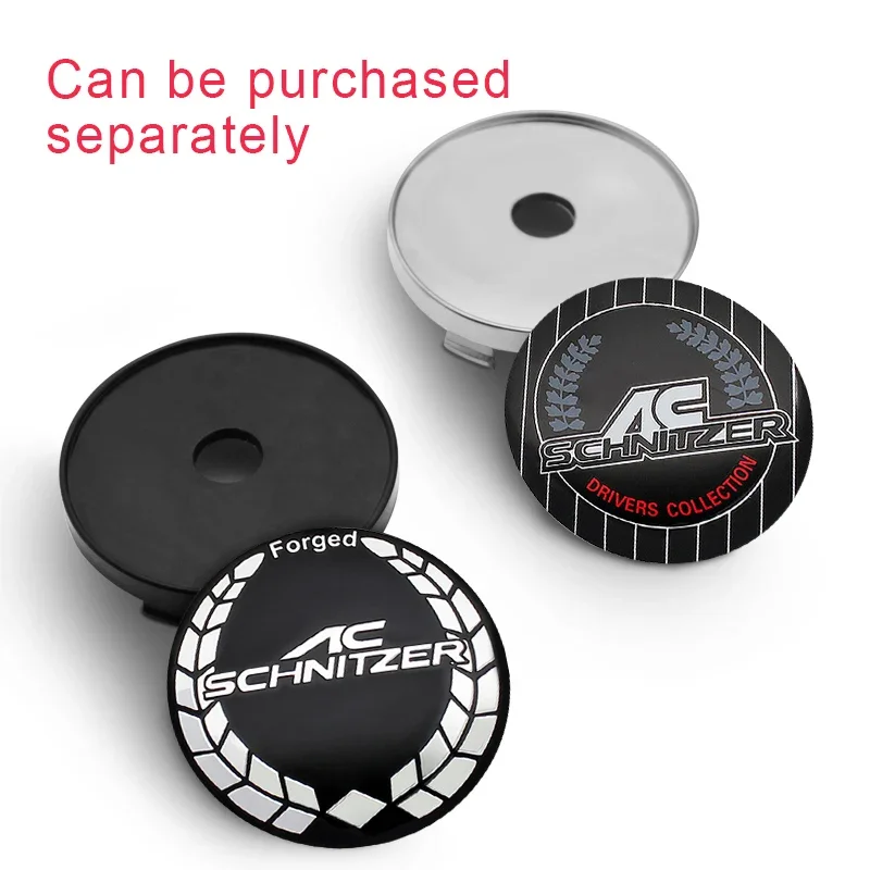 4Pcs 56+60mm Car Wheel Center Hub Cap Rim Cover Emblem Badge Stickers For AC Schnitzer M 3 5 6 Z E E46 E39 E36 E34 X1 X3 X5