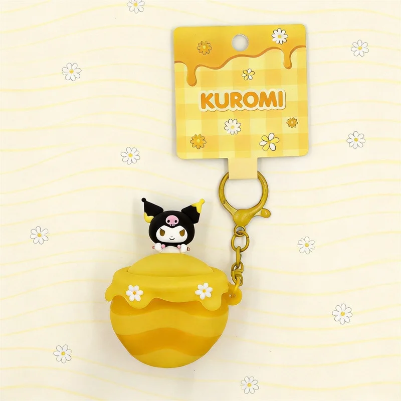 Officieel gelicenseerde HOLLY BOX knijphanger, Kuromi & My Melody stressverlichtende schattige figuursleutelhanger, tasbedel