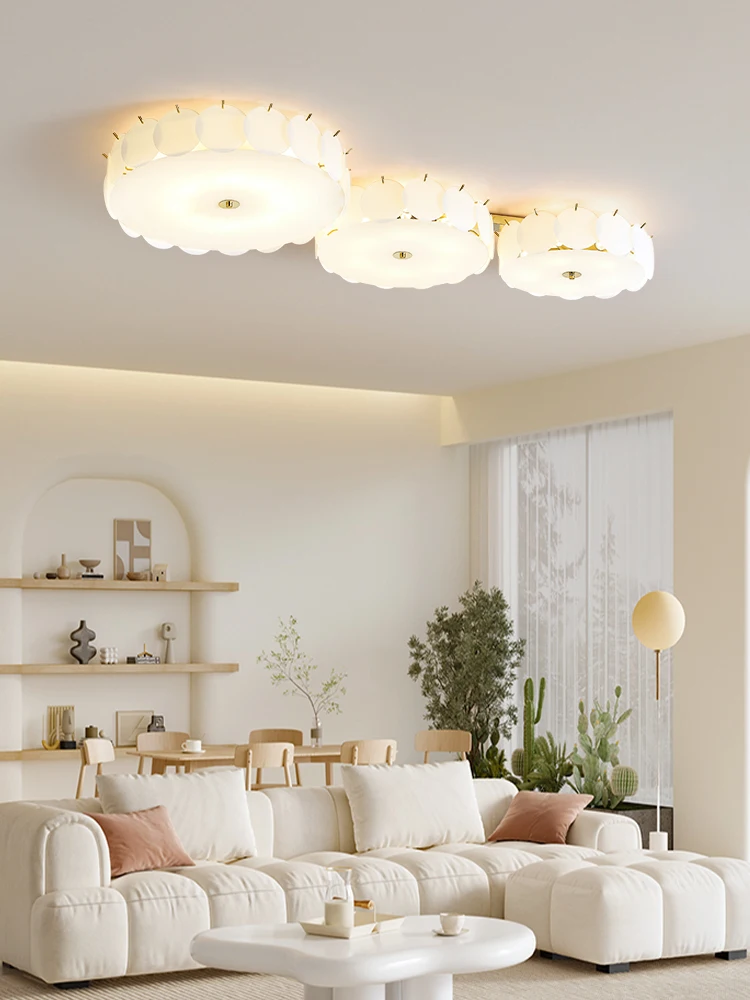 

Shilan ceiling lamp full spectrum eye protection warm romantic living room lamp 2024 new modern cream wind hall lamps