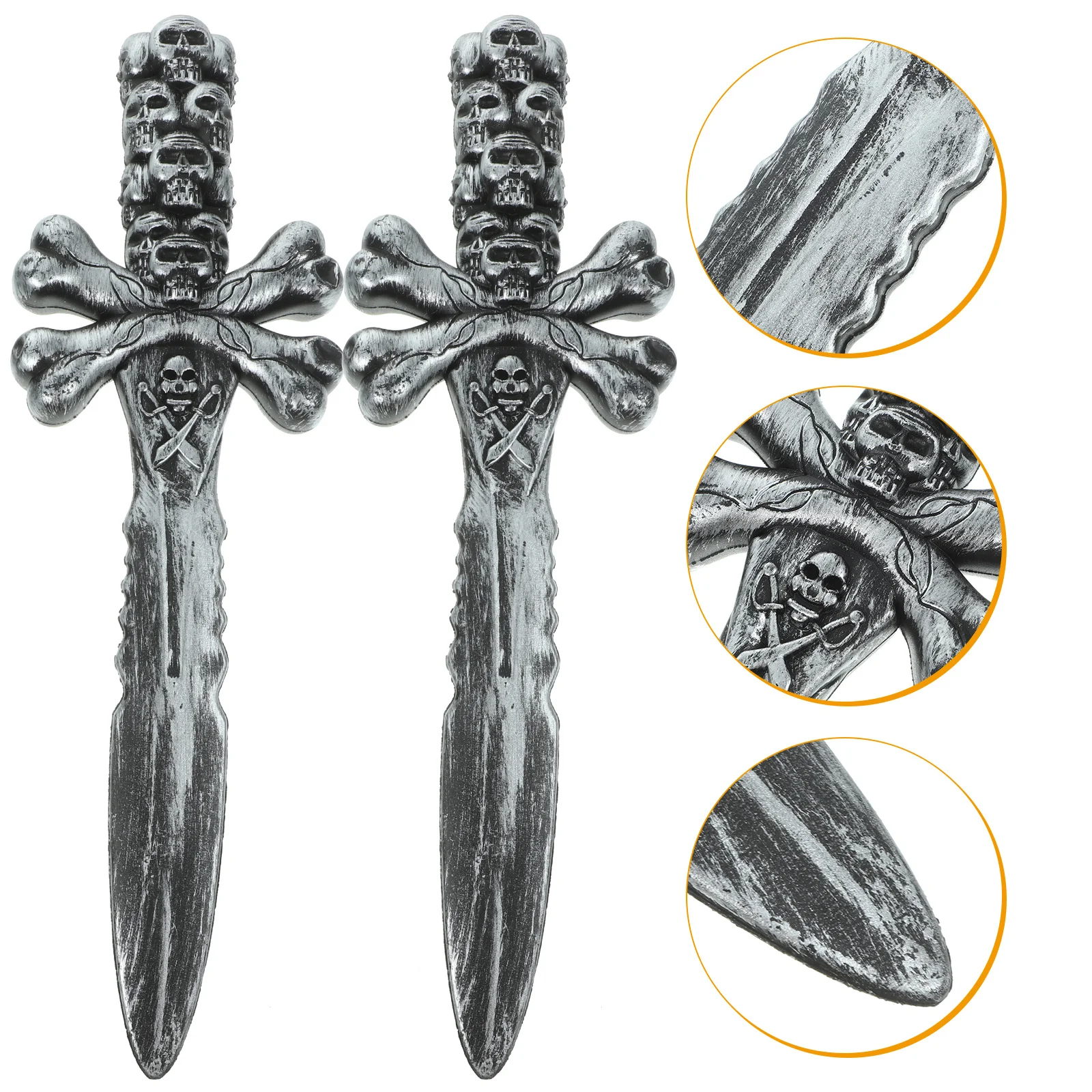 2pcs Pirate Swords Props Plastic Sword For Halloween Cosplay Party Pretend Play Training Costume Accessories Masquerade Birthday