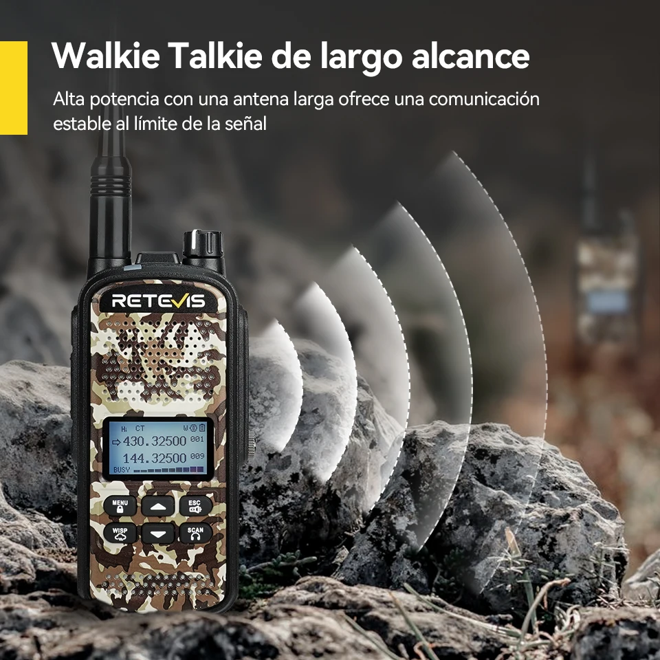 Retevis-walkie-talkie para Caza EZTalk 62, IP67, Impermeable, Profesional, 5W, Radios de largo alcance - details 0