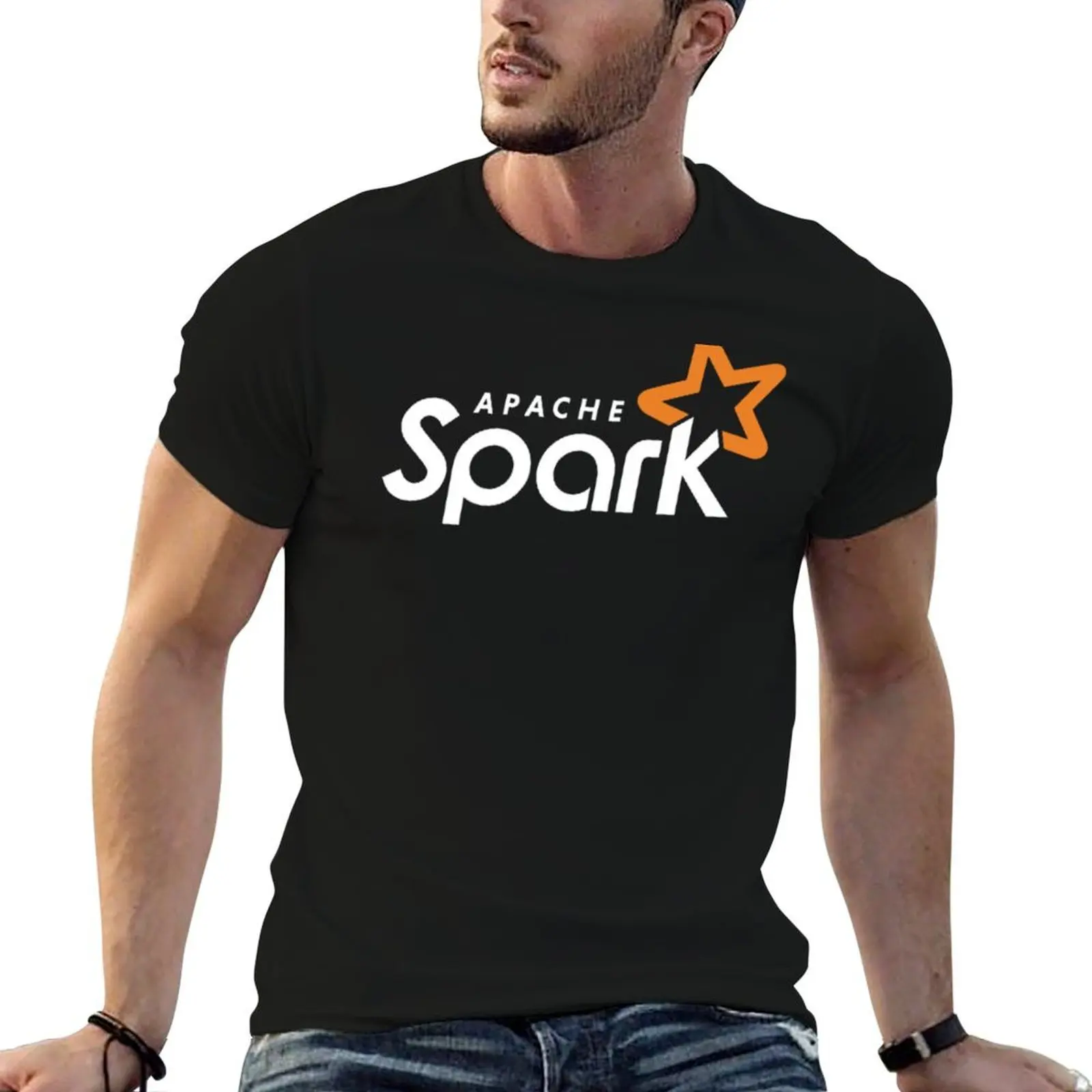 Escuro 100% faísca t homem t algodão homem camiseta camisa de aprendizagem tshirt apache para máquina camisas algodão