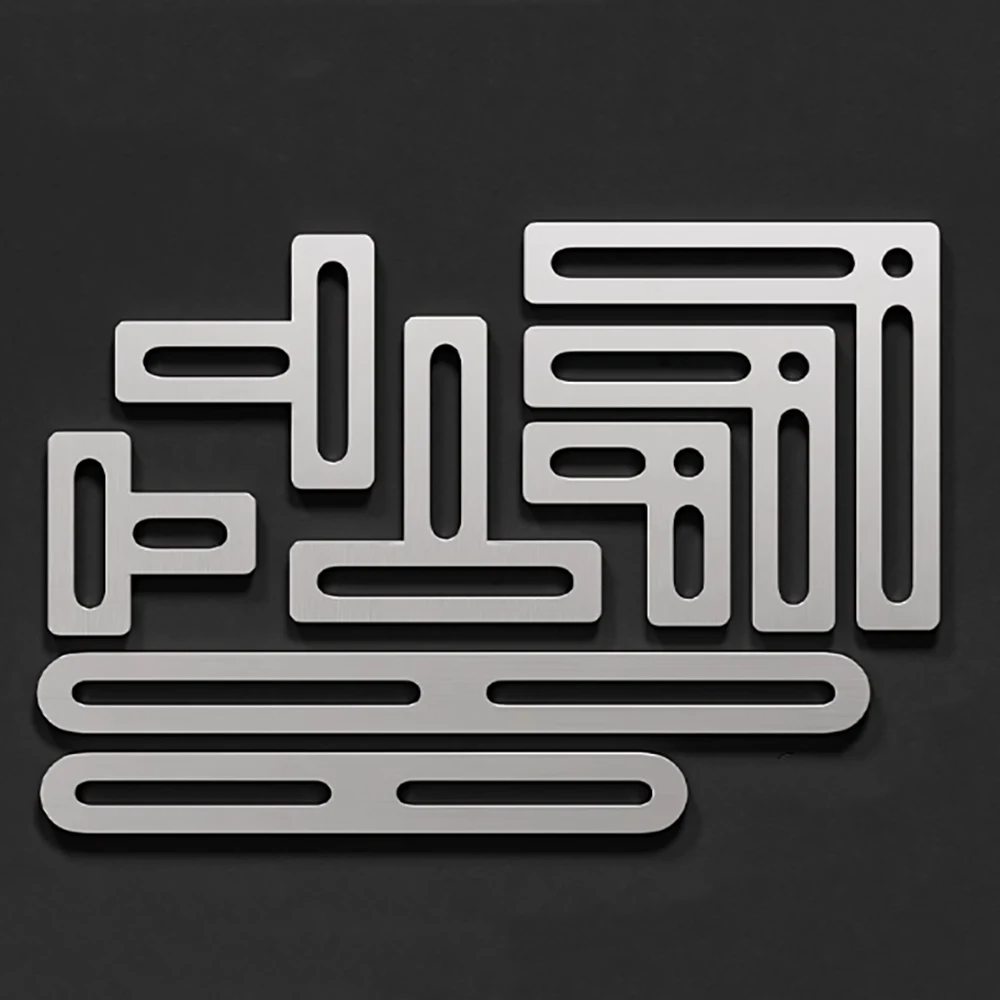 1Pcs Silvery L T Shaped Stainless Steel 90 Degree Corner Bracket Furniture Fixator Cabinet Bed Frame Right Angle Connector Code