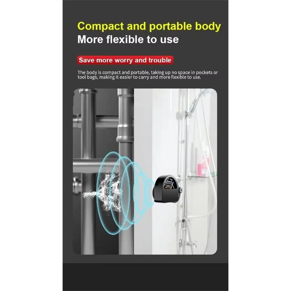 Analog Dial Gauge Pipe Leak Detector Rechargeable Battery Gain Adjustable Water Leak Tester USB Charging High Sensitivity